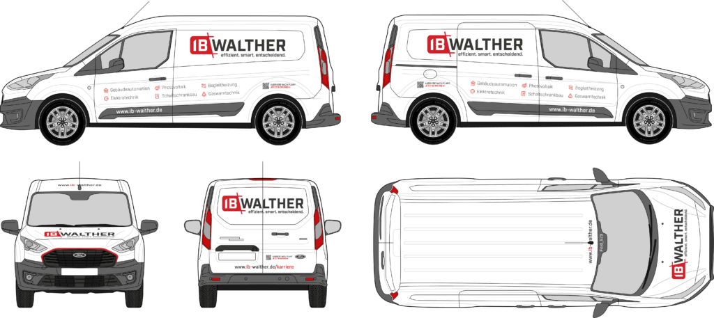 Fahrzeugbeklebung IB Walther Baubranche